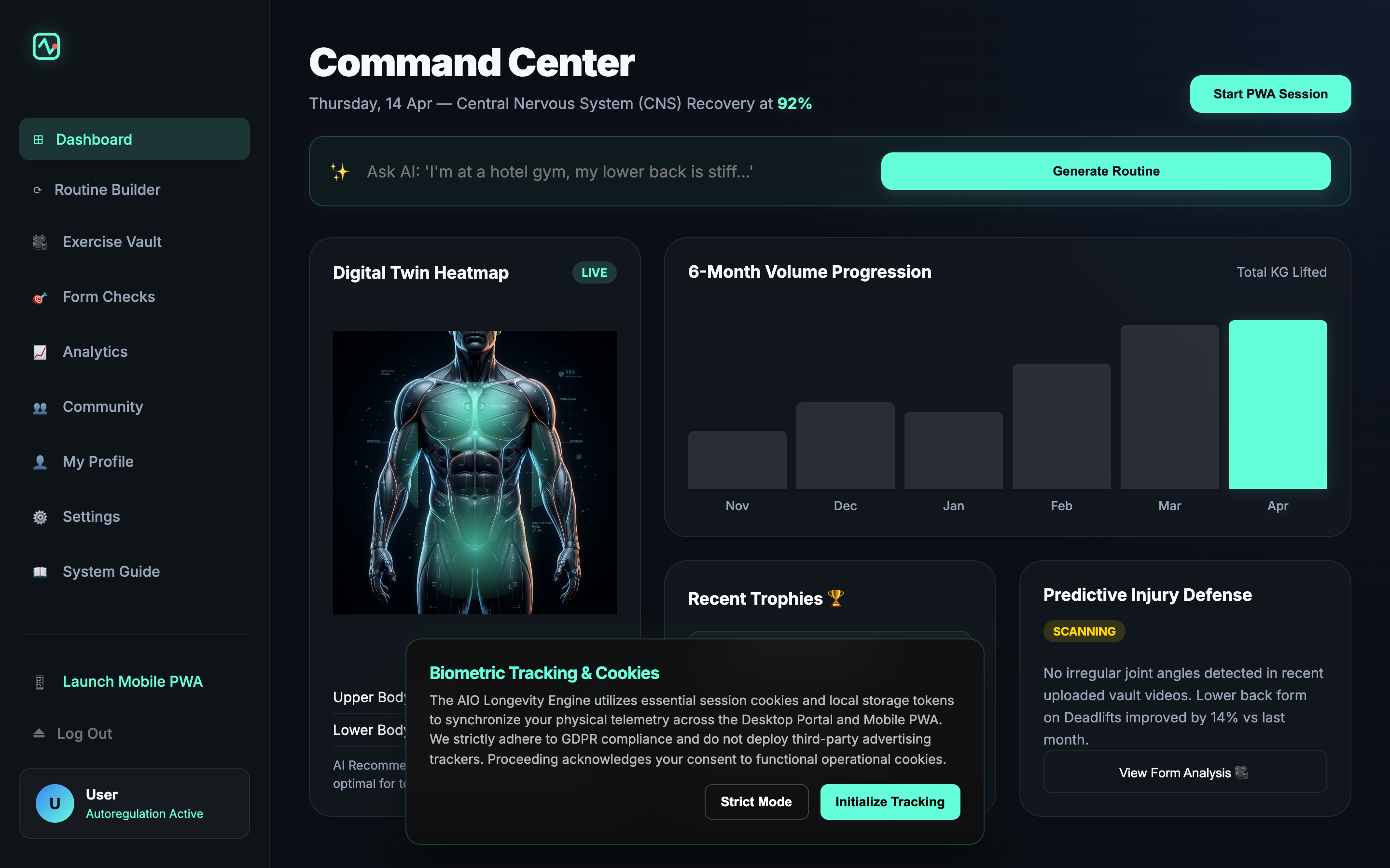 Longevity Engine — Data-Driven Fitness PWA
